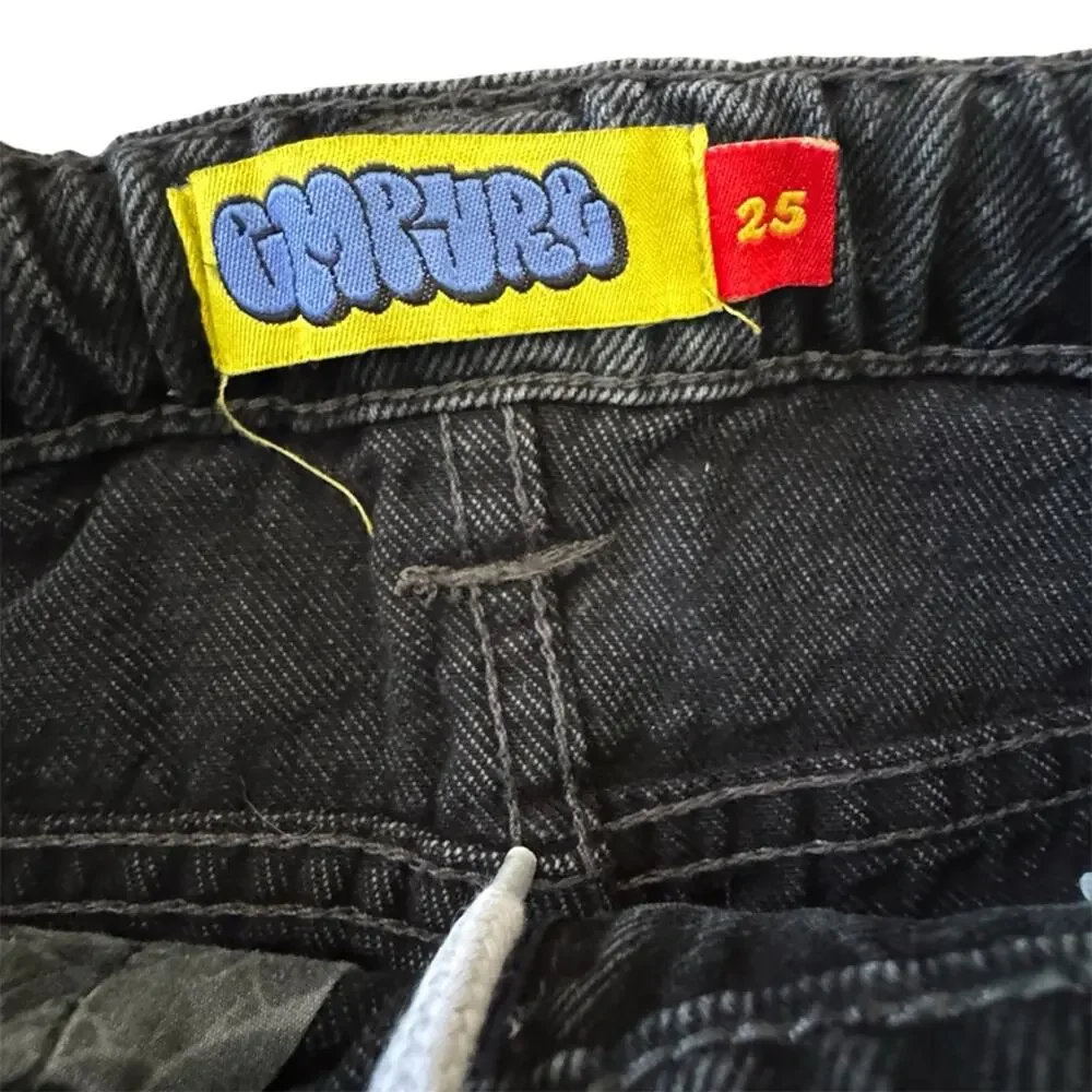 Empyre Ultra Loose Fit Skate Jeans Black Wash Internal Drawstring Size 25